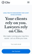 How clio.com looks like on a mobile device such as an iPhone.