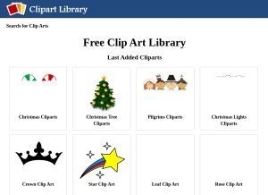 How clipart-library.com looks like on a tablet such as an iPad.