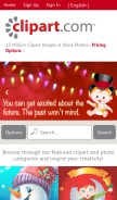 How clipart.com looks like on a mobile device such as an iPhone.