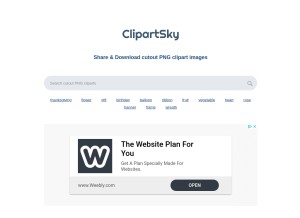 How clipartsky.com looks like on a tablet such as an iPad.