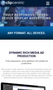 How clipcentric.com looks like on a mobile device such as an iPhone.
