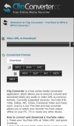 How clipconverter.cc looks like on a mobile device such as an iPhone.