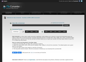 How clipconverter.cc looks like on a tablet such as an iPad.