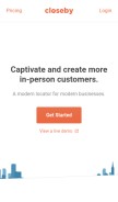 How closeby.co looks like on a mobile device such as an iPhone.