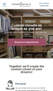 How closetfactory.com looks like on a mobile device such as an iPhone.