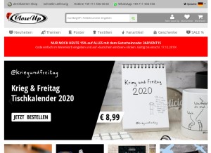 How closeup.de looks like on a tablet such as an iPad.