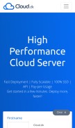 How cloud.dk looks like on a mobile device such as an iPhone.