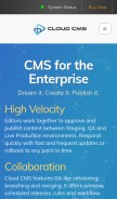 How cloudcms.com looks like on a mobile device such as an iPhone.