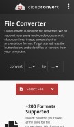 How cloudconvert.com looks like on a mobile device such as an iPhone.