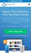 How cloudcovermusic.com looks like on a mobile device such as an iPhone.