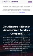 How cloudendure.com looks like on a mobile device such as an iPhone.