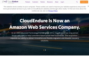 How cloudendure.com looks like on a tablet such as an iPad.