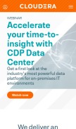 How cloudera.com looks like on a mobile device such as an iPhone.