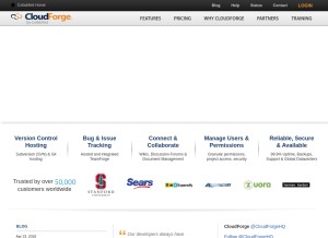 How cloudforge.com looks like on a tablet such as an iPad.