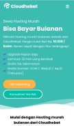 How cloudhebat.com looks like on a mobile device such as an iPhone.