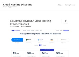 How cloudhostingdiscount.com looks like on a tablet such as an iPad.