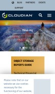 How cloudian.com looks like on a mobile device such as an iPhone.