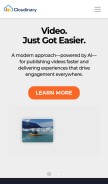 How cloudinary.com looks like on a mobile device such as an iPhone.