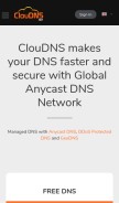 How cloudns.net looks like on a mobile device such as an iPhone.