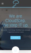 How cloudstep.com looks like on a mobile device such as an iPhone.