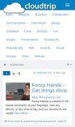 How cloudtrip.com looks like on a mobile device such as an iPhone.