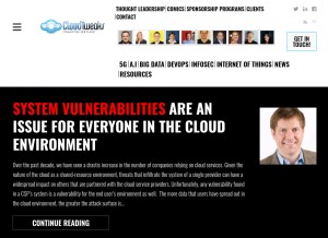 How cloudtweaks.com looks like on a tablet such as an iPad.