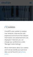 How cloudvps.com looks like on a mobile device such as an iPhone.