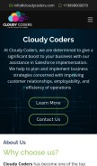 How cloudycoders.com looks like on a mobile device such as an iPhone.