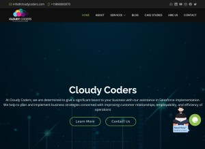 How cloudycoders.com looks like on a tablet such as an iPad.