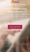 How cloze.com looks like on a mobile device such as an iPhone.
