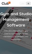 How club-os.com looks like on a mobile device such as an iPhone.