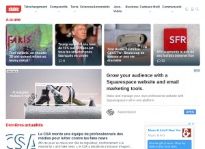 How clubic.com looks like on a tablet such as an iPad.