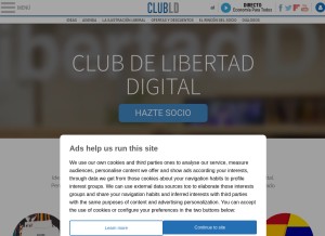 How clublibertaddigital.com looks like on a tablet such as an iPad.