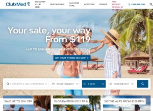 How clubmed.us looks like on a tablet such as an iPad.