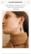 How clubmonaco.com looks like on a mobile device such as an iPhone.