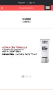 How clubskincosmetics.com looks like on a mobile device such as an iPhone.