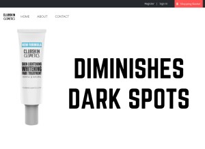 How clubskincosmetics.com looks like on a tablet such as an iPad.