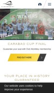 How clubwembley.com looks like on a mobile device such as an iPhone.