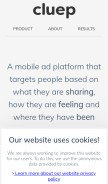 How cluep.com looks like on a mobile device such as an iPhone.