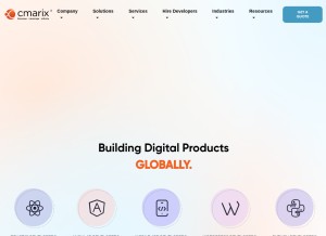 How cmarix.com looks like on a tablet such as an iPad.