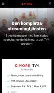 How cmore.se looks like on a mobile device such as an iPhone.