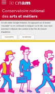 How cnam.fr looks like on a mobile device such as an iPhone.