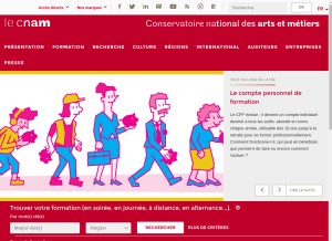 How cnam.fr looks like on a tablet such as an iPad.