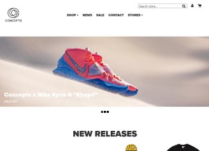 How cncpts.com looks like on a tablet such as an iPad.