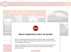 How cnetfrance.fr looks like on a tablet such as an iPad.