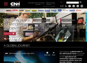 How cnhindustrial.com looks like on a tablet such as an iPad.