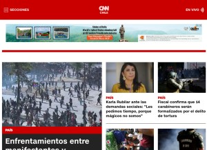 How cnnchile.com looks like on a tablet such as an iPad.