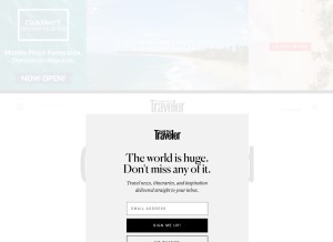 How cntraveler.com looks like on a tablet such as an iPad.