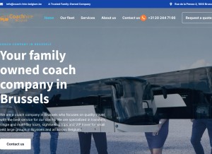 How coach-hire-belgium.be looks like on a tablet such as an iPad.