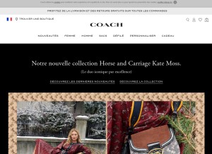 How coach.com looks like on a tablet such as an iPad.